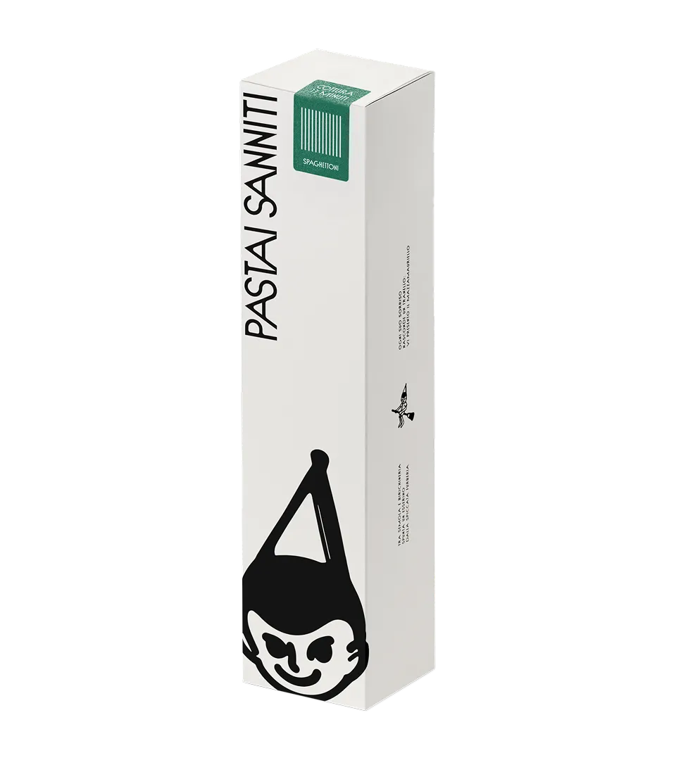 spaghettoni pasta from parallelepipedo pack