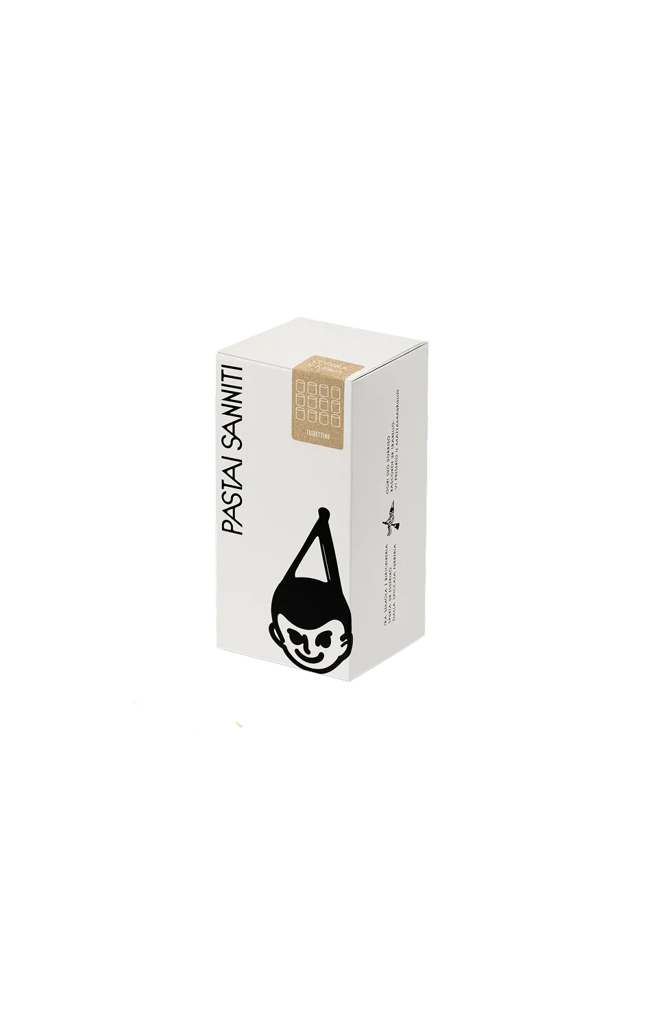 tubettini pasta from parallelepipedo pack